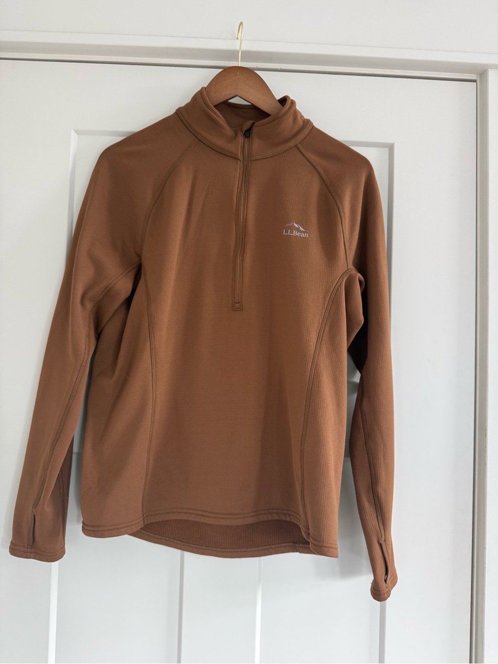L.L. Bean Men's M Performance Half-Zip Jacket Pullover - Chestnut Brown Medium